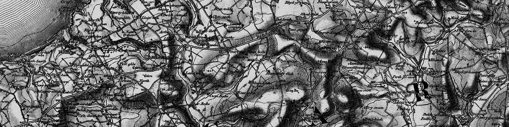 Old map of Afon Bedw in 1898