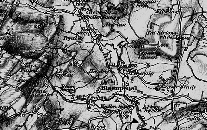 Old map of Bryncroiau in 1898