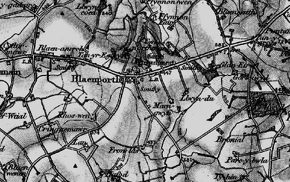 Old map of Blaenporth in 1898