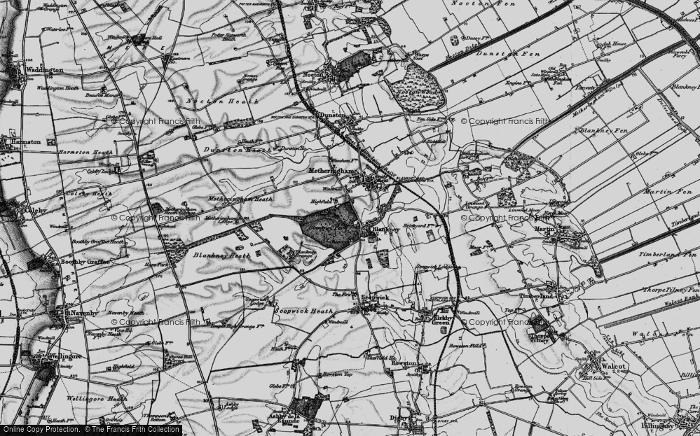 Old Map of Historic Map covering Blankney Heath in 1899