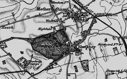 Old map of Blankney Grange in 1899