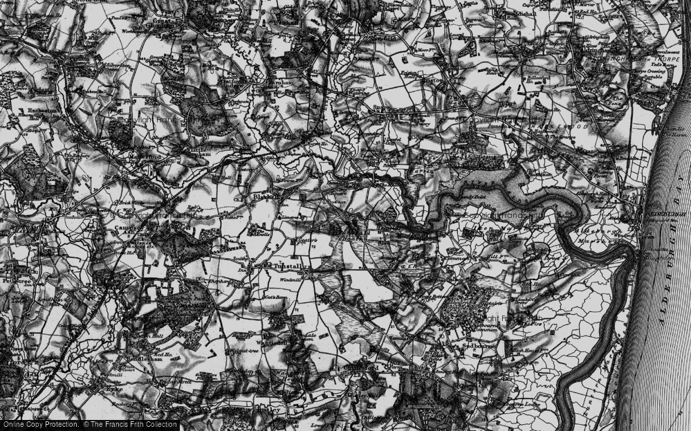 Old Map of Historic Map covering Tunstall Forest in 1898