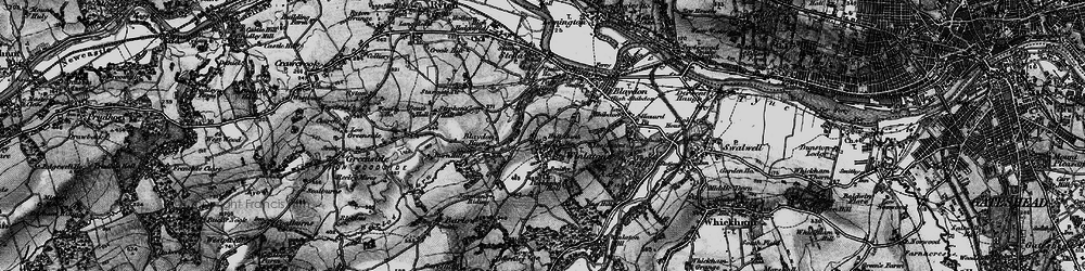 Old map of Blaydon in 1898
