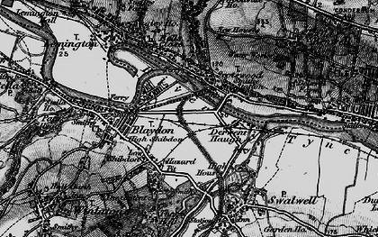 Old map of Blaydon Haughs in 1898