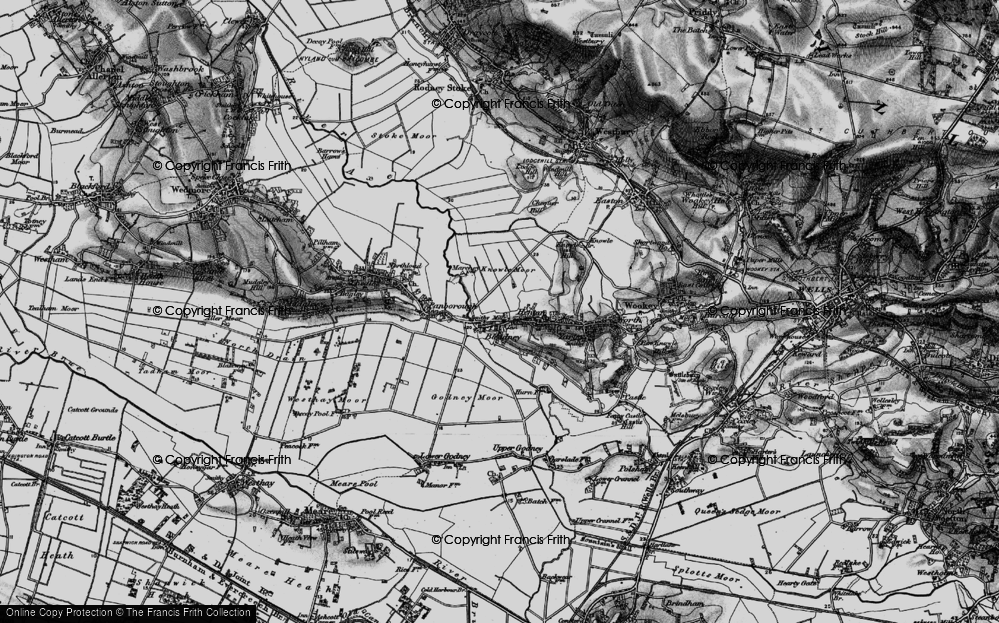 Old Map of Historic Map covering Westbury Moor in 1898