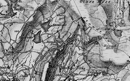 Old map of Bleak Hey Nook in 1896