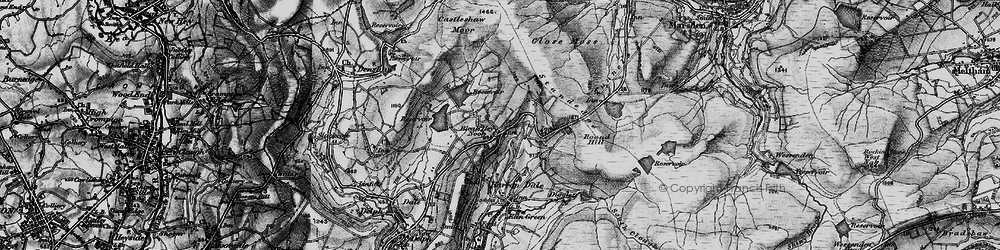 Old map of Bleak Hey Nook in 1896