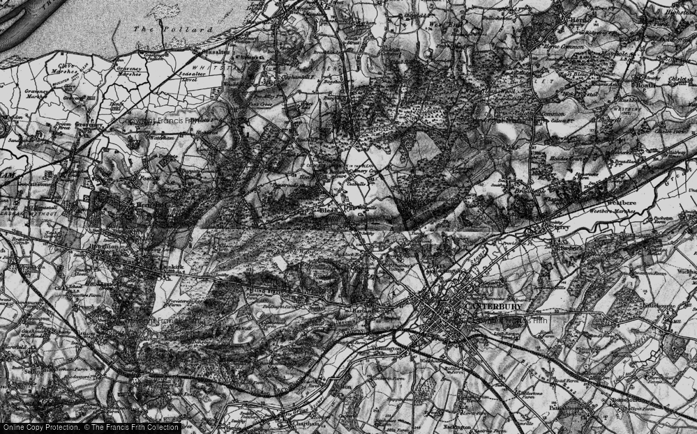 Old Map of Blean, 1895 in 1895