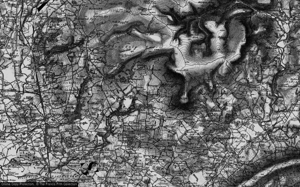Old Map of Historic Map covering Blindhurst Fell in 1896