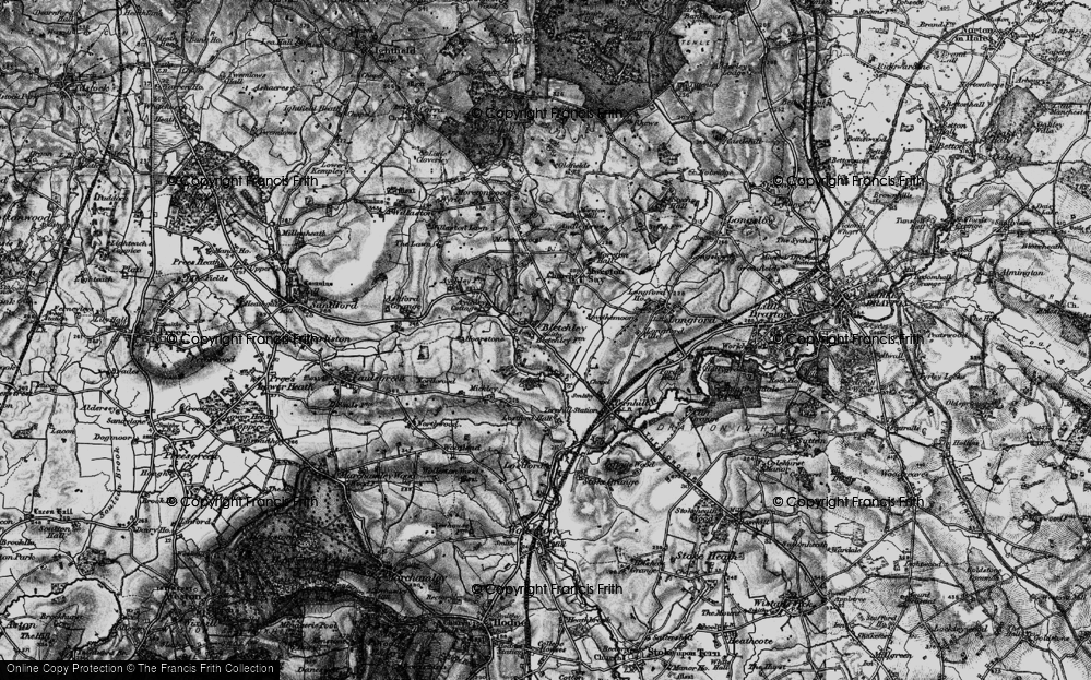 Old Map of Historic Map covering Bletchley Manor in 1897