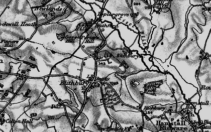 Old map of Blithbury in 1898