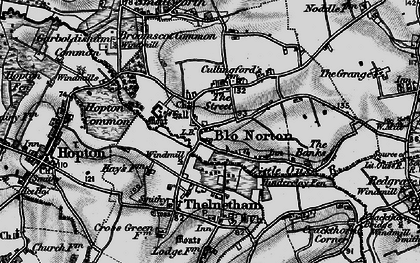 Old map of Blo' Norton in 1898
