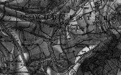 Old map of Bourton Woods in 1898