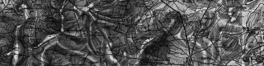 Old map of Bourton Woods in 1898