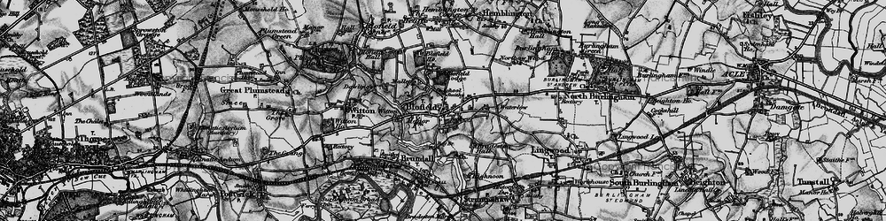 Old map of Blofield in 1898