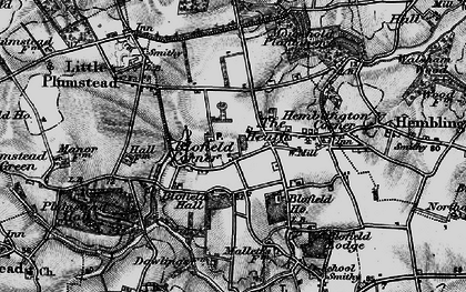 Old map of Blofield Corner in 1898