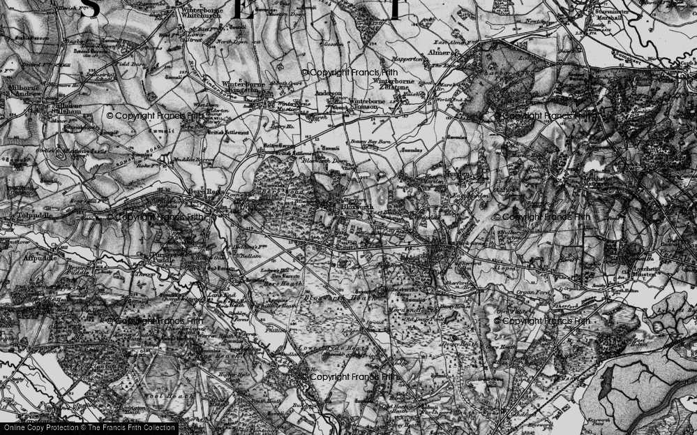 Old Map of Historic Map covering Wareham Forest in 1898