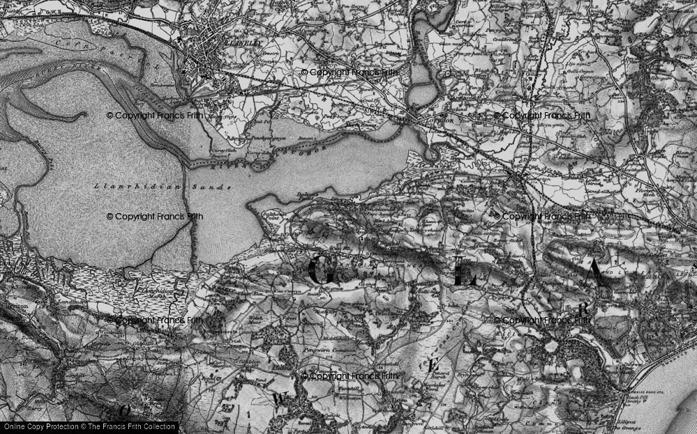 Old Map of Historic Map covering Cerrig Mân in 1897