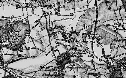 Old map of Blundeston in 1898