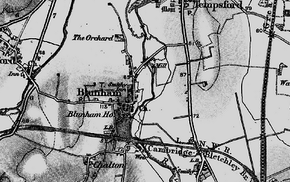 Old map of Blunham in 1896
