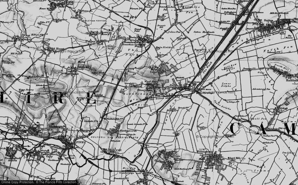 Old Map of Bluntisham, 1898 in 1898