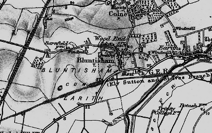 Old map of Bluntisham in 1898