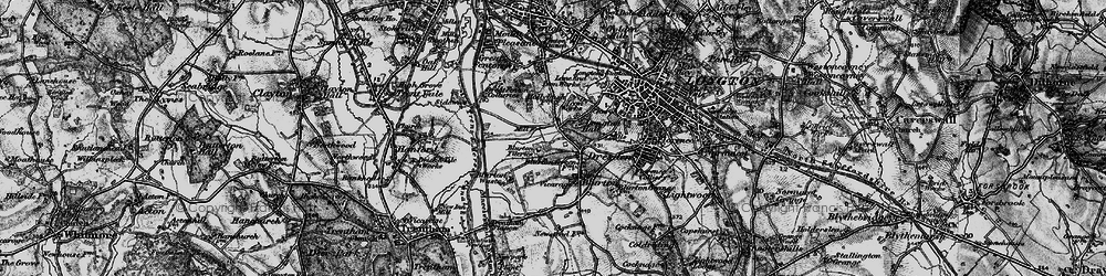 Old map of Blurton in 1897