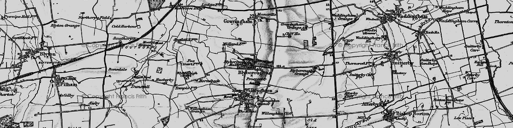Old map of Blyborough Hall in 1898