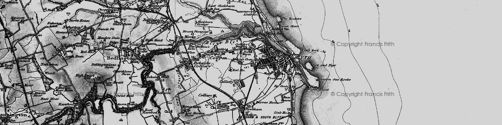 Old map of Blyth in 1897