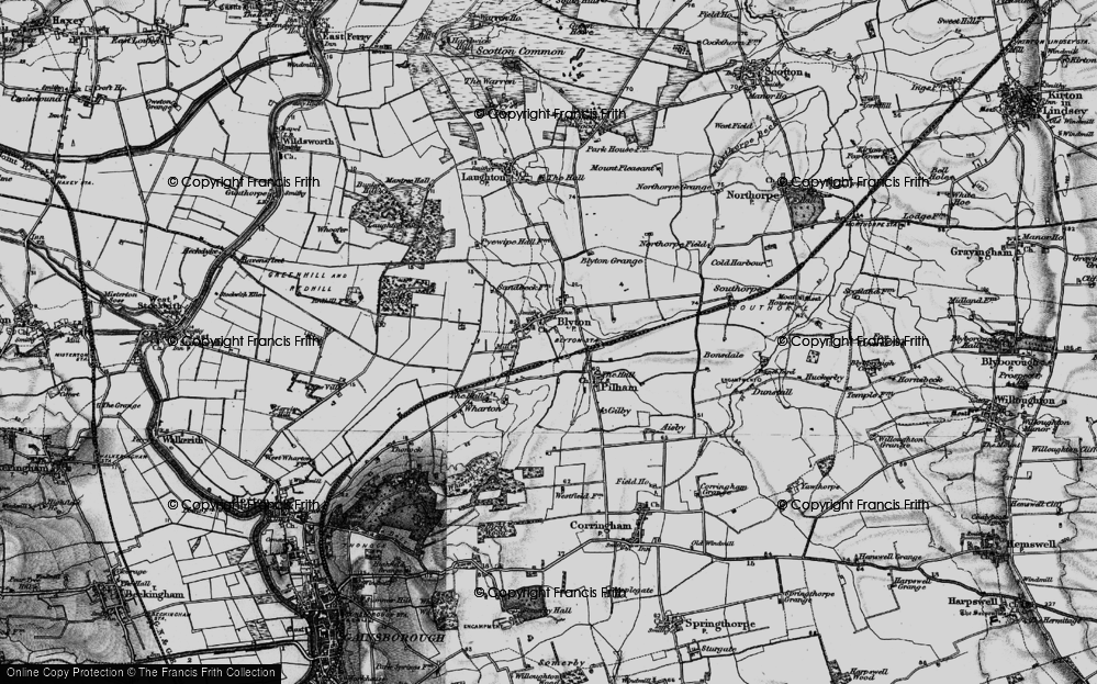 Old Map of Blyton, 1895 in 1895