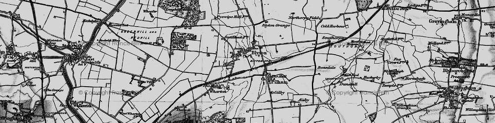 Old map of Blyton in 1895