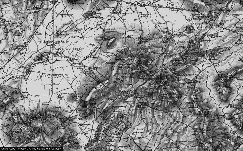 Old Map of Historic Map covering Whitecross Green Wood in 1896