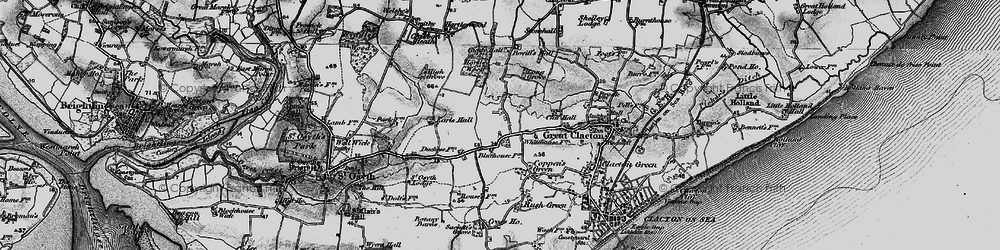 Old map of Bocking's Elm in 1896