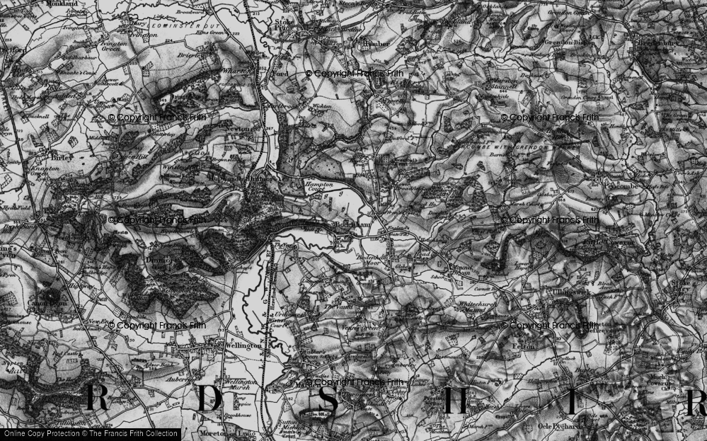 Old Map of Bodenham, 1898 in 1898