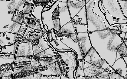Old map of Bodney in 1898