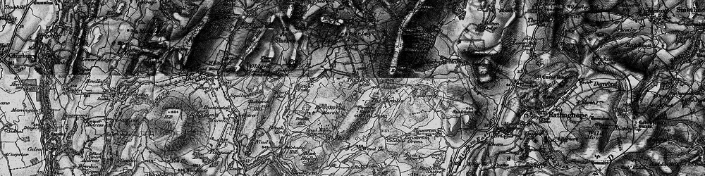 Old map of Black Rhadley Hill in 1899