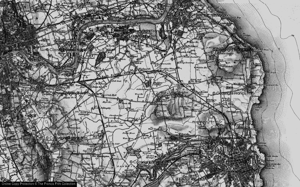 Old Map of Boldon Colliery, 1898 in 1898