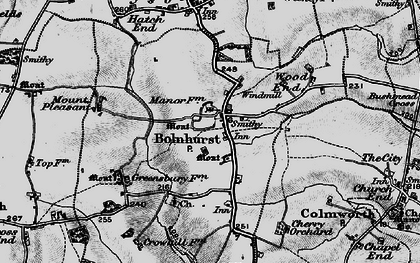 Old map of Bolnhurst in 1898