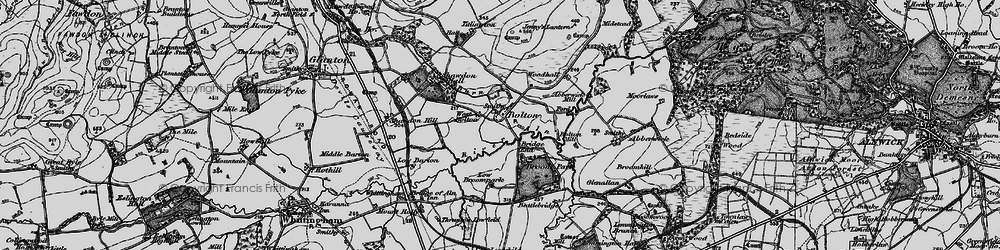 Old map of Abberwick Village in 1897