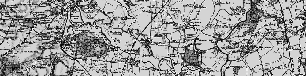 Old map of Bolton Percy in 1898