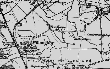 Old map of Bonthorpe in 1899