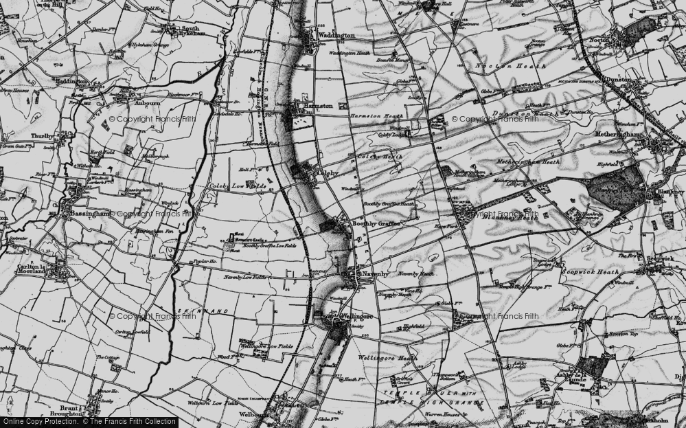 Old Map of Boothby Graffoe, 1899 in 1899