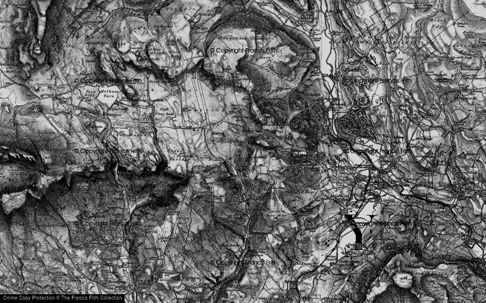 Old Map of Historic Map covering Malham Moor in 1898