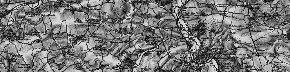Old map of Borley Green in 1895
