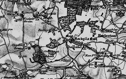 Old map of Woolpit Wood in 1898