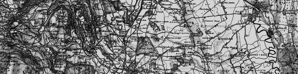 Old map of Borras in 1897