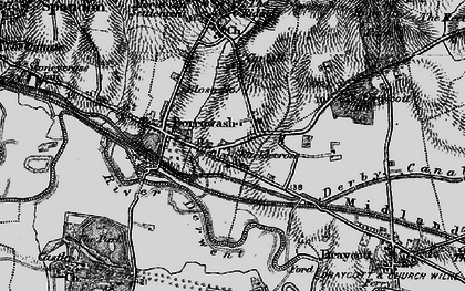 Old map of Borrowash in 1895