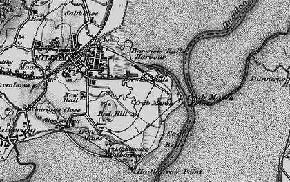 Old map of Borwick Rails Harbour in 1897