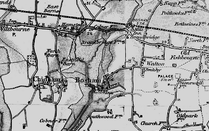 Old map of Bosham in 1895