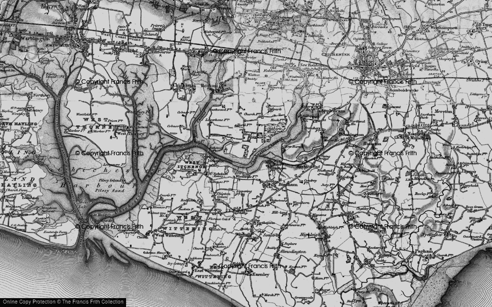 Old Map of Bosham Hoe, 1895 in 1895